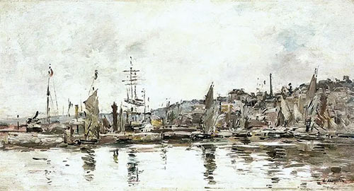 Honfleur au port, Normandie, par Eugène Boudin