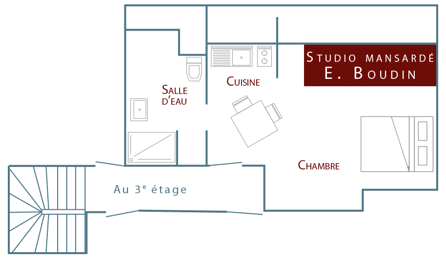 Plan de la location de charme honfleur