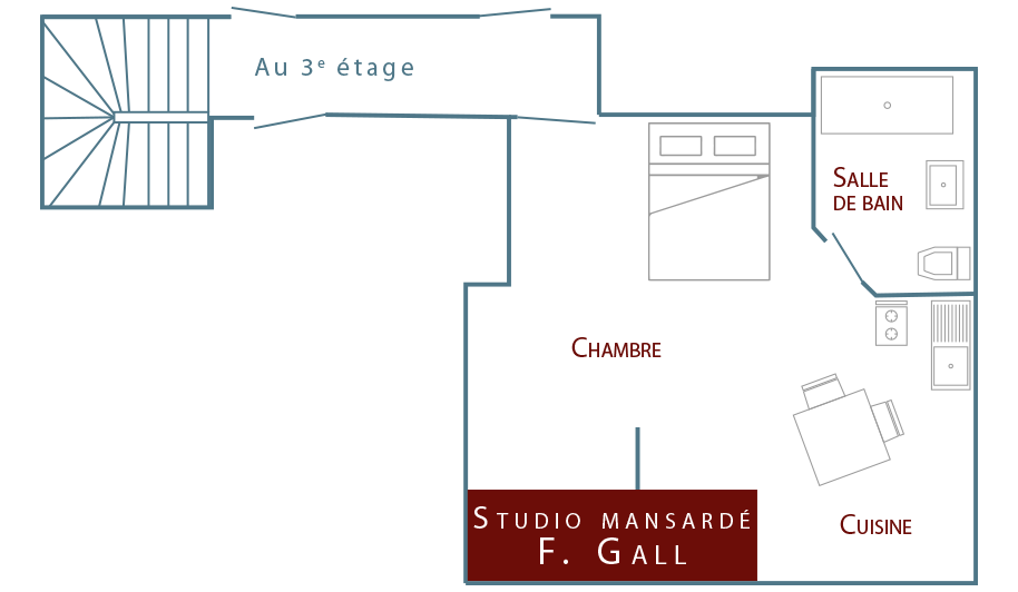 Plan du studio de vacances France Gall